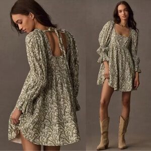 Anthropologie Pilcro Long Sleeve Babydoll Mini Dress Size M